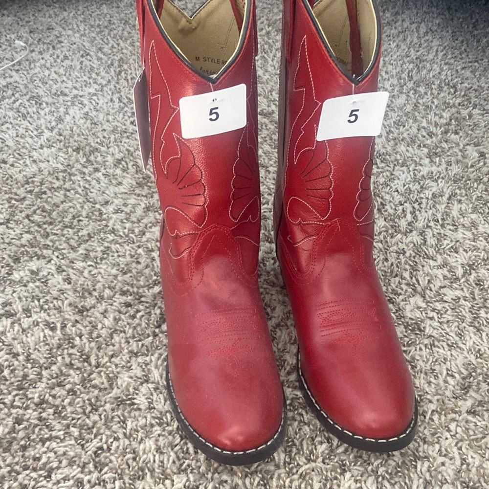 Size 5 never worn Red cowboy boots